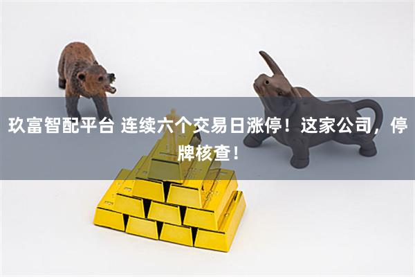 玖富智配平台 连续六个交易日涨停！这家公司，停牌核查！